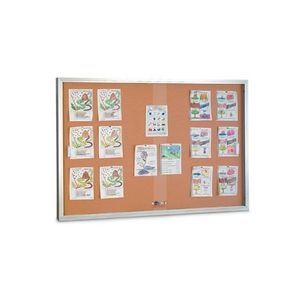 Sliding Door Indoor Enclosed Corkboard, 7